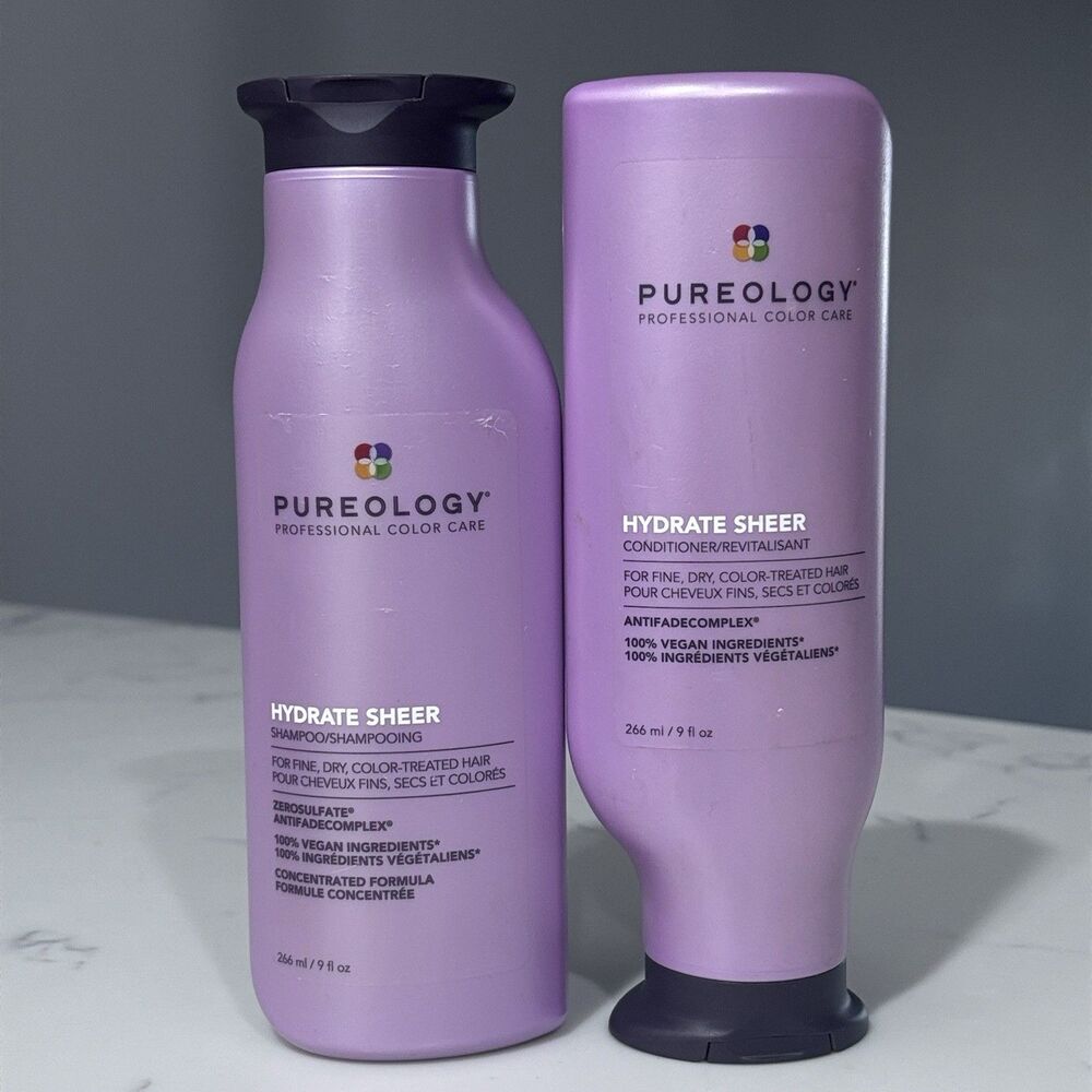 Pureology Hydrate Sheer Shampoo Conditioner Set Duo 9 Fl Oz Each NEW